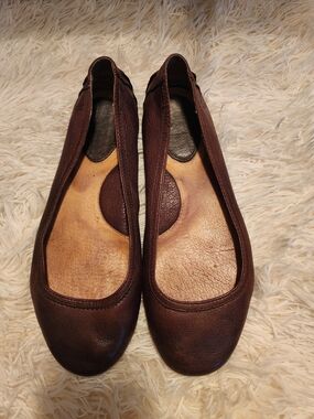 Frye Dark Brown Leather Ballet Flats